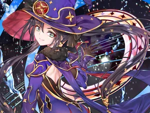 Enchanting Genshin Impact Mona In Water Illusion Wallpaper