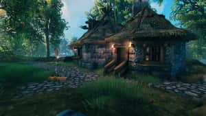 Enchanting Hagrid's Hut In The Magical World Of Hogwarts Wallpaper