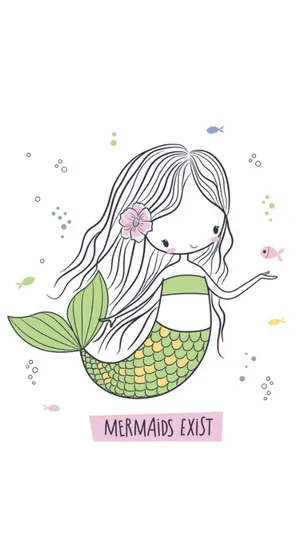 Enchanting Kawaii Mermaid Chilling Under The Sea Wallpaper