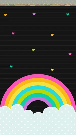 Enchanting Kawaii Rainbow Unleashing Joy And Colors Wallpaper