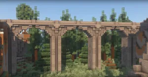 Enchanting Minecraft Bridge In Natural Terrain Wallpaper