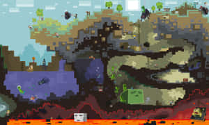 Enchanting Minecraft Fan Art - An Adventurous Journey To The Pixel World Wallpaper