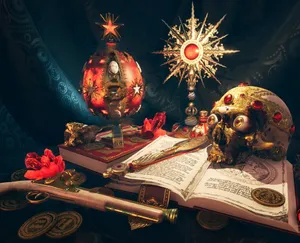 Enchanting Mystical Artifacts Illuminate The Darkness Wallpaper