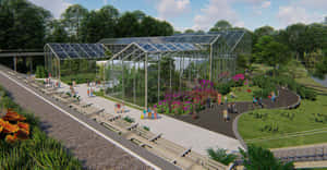 Enchanting Pathway In A Lush Botanical Garden Wallpaper