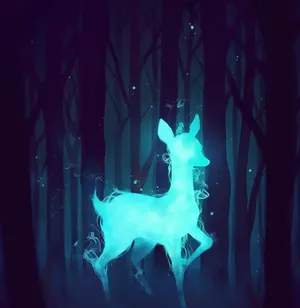 Enchanting Patronus In A Magical Forest Wallpaper