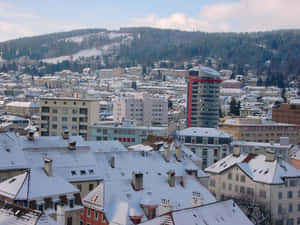 Enchanting Skyline View Of La Chaux De Fonds, Switzerland Wallpaper