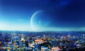 Enchanting Starry Night In Winter Wonderland Wallpaper