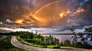 Enchanting Sunset At Lakeside Wallpaper