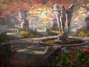 Enchanting Twilight At Fantasy Gardens Wallpaper