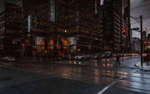 Enchanting Twilight Over Downtown Toronto Wallpaper