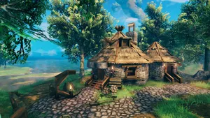 Enchanting View Of Hagrid's Hut In The Magical World Of Hogwarts Wallpaper