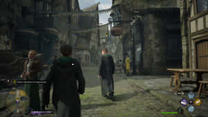 Enchanting View Of Hogsmeade Village At Dusk Wallpaper