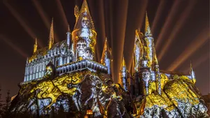 Enchanting View Of Hogsmeade Village Wallpaper