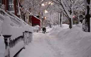 Enchanting Winter Cityscape Wallpaper