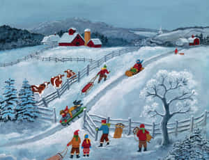 Enchanting Winter Wonderland Scene Wallpaper