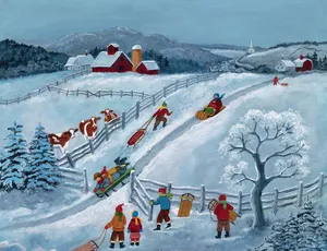 Enchanting Winter Wonderland Scene Wallpaper