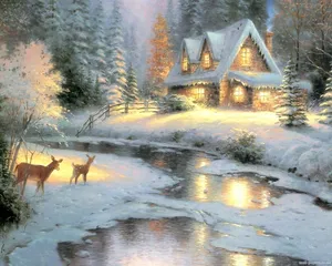 Enchanting Winter Wonderland Scene Wallpaper