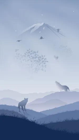 Enchanting Winter Wonderland Scene Wallpaper