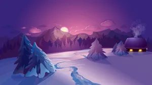 Enchanting Winter Wonderland Scene Wallpaper