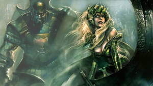 Enchantress With A Trident Headdress Wallpaper