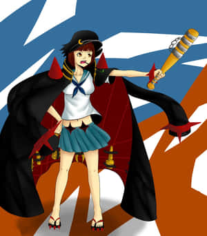 Energetic Mako Mankanshoku In Action Wallpaper