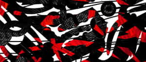 Energetic Red White And Black Abstract Art Wallpaper