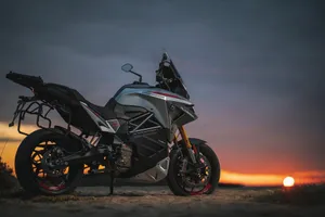 Energica Electric Motorcycle In Action Wallpaper