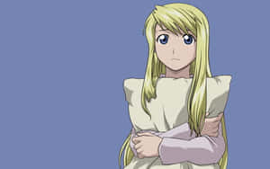 Engaging Winry Rockbell At Work Wallpaper Wallpaper