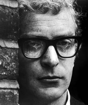 English Actor Michael Caine Grayscale Close Up Shot Wallpaper
