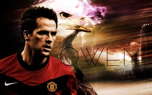 English Footballer Michael Owen With Eagle Wallpaper