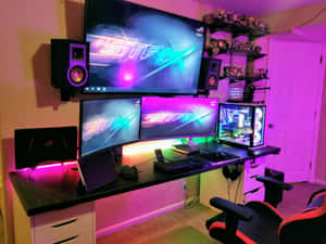 Enhance Your Gaming Experience With This Awe-inspiring Gaming Pc Setup. Wallpaper