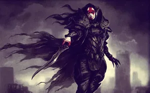 Enigmatic And Chic Vampire In The Moonlight Wallpaper