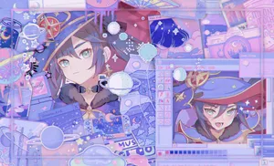 Enigmatic Astrologist Mona From Genshin Impact Wallpaper