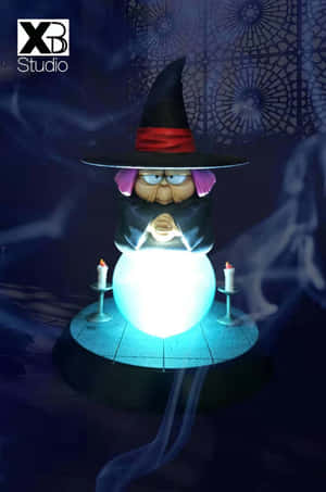 Enigmatic Baba Yaga In The Mystical Forest Wallpaper