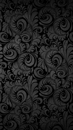 Enigmatic Black Leaf-patterned Design Wallpaper