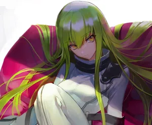 Enigmatic Code Geass C.c. Character Portrait Wallpaper