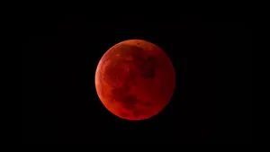 Enigmatic Dark Moon Over A Serene Landscape Wallpaper