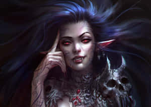 Enigmatic Dark Vampire In Shadows Wallpaper