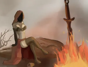 Enigmatic Emerald Herald From The World Of Dark Souls Wallpaper