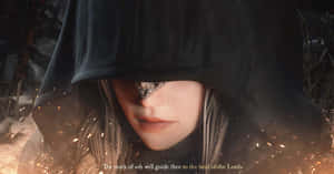 Enigmatic Fire Keeper Standing Amid Flames. Wallpaper