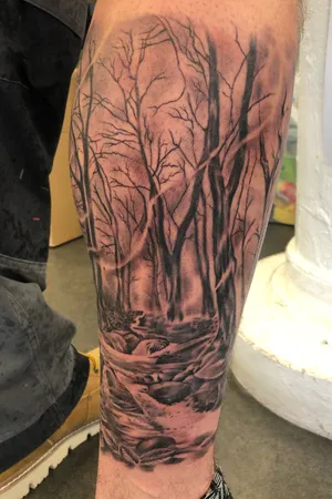 Enigmatic Forest Tattoo Sleeve Wallpaper