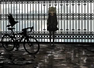 Enigmatic Gothic Anime Character In Moonlight Wallpaper