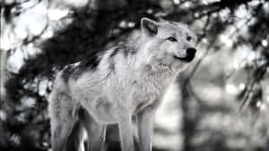 Enigmatic Lone Wolf In The Wilderness Wallpaper