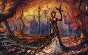 Enigmatic Masterpiece Of Gothic Fantasy Landscape Wallpaper