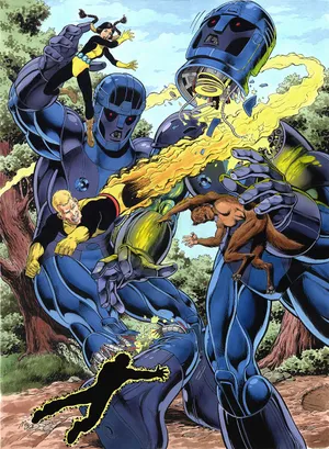 Enigmatic Mutants Posing In The Dark Wallpaper