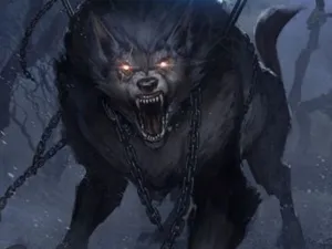 Enigmatic Mythical Wolf In Mystic Forest Wallpaper