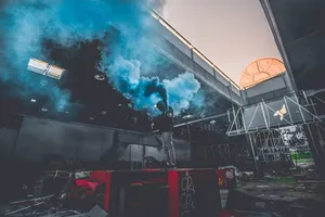 Enigmatic Smoke In Blue Tones Wallpaper