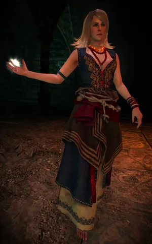 Enigmatic Sorceress Keira Metz In A Mystical Forest Wallpaper