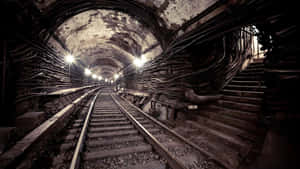 Enigmatic Underground Passage Wallpaper