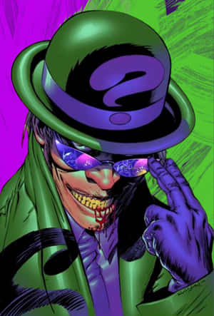 Enigmatic Villain Question Mark Hat Wallpaper